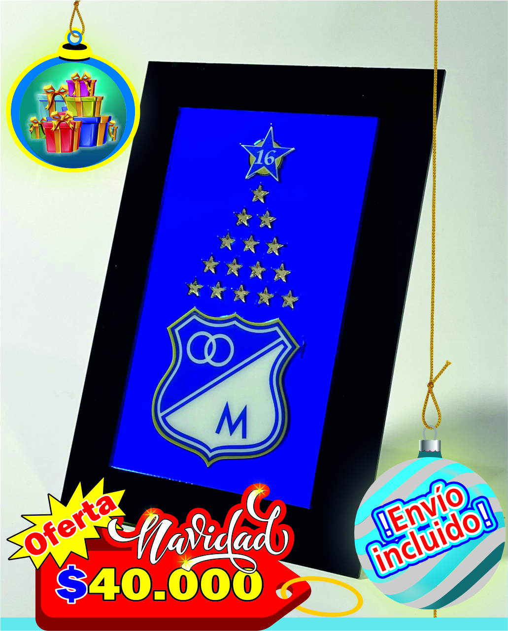 Cuadro de mesa azul de Millonarios FC